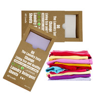 Feuilles de lessive concentrées jetables écologiques avec protection des couleurs, parfum naturel, format solide pour vêtements