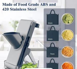 Trancheuse à légumes manuelle réglable, coupe-légumes, trancheuse à dés Julinner avec lame en acier inoxydable - Product Image 5