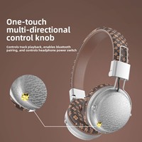AKZ-606 Nouveau modèle exclusif transfrontalier d'écouteurs sans fil circum-auriculaires Bluetooth 5.4, pliables, avec fente pour carte et serre-tête à motifs