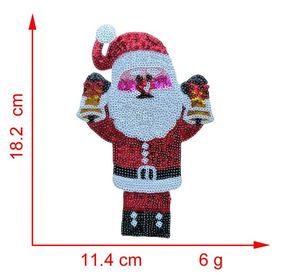 Patch thermocollant brodé de sequins de taille moyenne, motif Père Noël, arbre de Noël et nœud, pour la décoration des t-shirts et sweats à capuche des jeunes enfants - Product Image 3