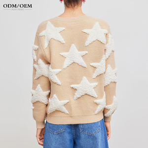 Suéter de Mujer de Alta Calidad con Patrón de Pelo de Conejo, Manga Larga, Hombros Caídos, Cuello Redondo, Suéter de Cachemira Tejido Personalizado para Invierno - Product Image 4