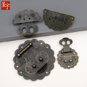Flower And Bird <b>Box</b> Buckle Bronze Retro Style Furniture <b>Lock</b> For Wooden <b>Box</b> Accessories - Product Image 3
