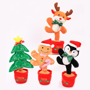 2025 árbol de Navidad alce ciervo repetición baile cantando juguetes de peluche niños regalo de Navidad hombre de jengibre grabación muñecas eléctricas - Product Image 1