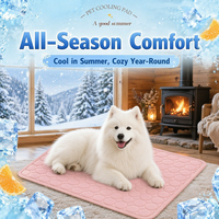 Tapis rafraîchissant portable pour chiens, activé par la pression, en soie glacée, résistant aux UV, écologique, auto-refroidissant, lavable, pour l'été, sans eau, sans électricité