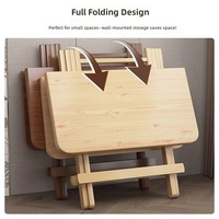 Table à manger pliante moderne en bois massif, table de cuisine portable en bois pliable, table à manger gain de place, mobilier d'appartement