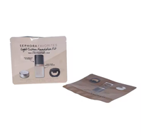 Sac d'emballage en plastique de qualité supérieure, refermable, imprimé sur mesure, plat, de qualité cosmétique, pour kit de fond de teint, échantillon de maquillage, stockage