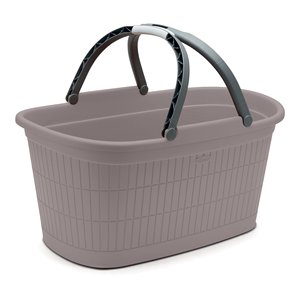 Cesta <b>plastica</b> riciclata con manici (58x38x29,5cm) DOMUS HOME COLLECTION Greige 91201 - Product Image 1