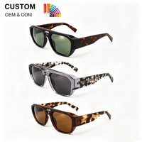Lunettes de soleil tendance à double pont, monture carrée, branches écaille de tortue, style rétro années 90, logo personnalisé, pour la conduite en extérieur