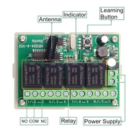 Module récepteur de relais sans fil QIACHIP KR1204B, interrupteur à distance 433Mhz, DC6V-30V, 4CH, 5A