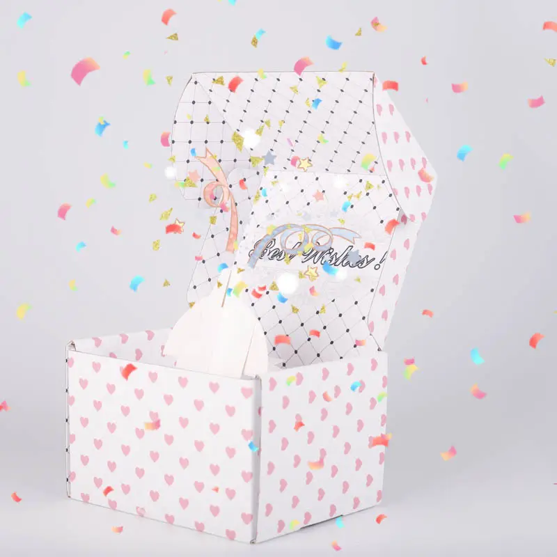 Scatola a sorpresa esplosione regalo fatto a mano anniversario di compleanno matrimonio fai da te che esplode coriandoli regalo di compleanno scatola regalo di carta