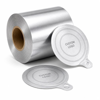 Film en rouleau personnalisé en aluminium brillant souple de qualité alimentaire avec languette de traction pour le scellage de couvercles, idéal pour les pots cosmétiques, les tasses et les bouteilles à sceller à chaud