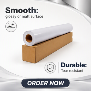 Vinyle auto-adhésif imprimable PVC blanc brillant 120g 100 microns pour matériaux d'impression numérique, compatible encre éco-solvant - Product Image 4