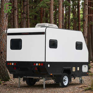 Remolque de viaje mediano de lujo para mini caravana de fibra de vidrio híbrido de aluminio ligero personalizado para aventuras al aire libre todoterreno - Product Image 2