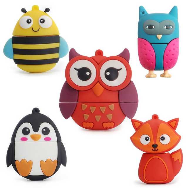 Cartoon Animal 3D Model Pvc Pen Drive 2Gb 8Gb 32Gb 128Gb Memory Stick 2.0 3.0 Pendrive Custom Personalized Gift Usb Flash Drive