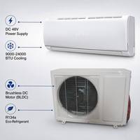 Climatiseur solaire domestique 48V DC avec refroidissement et chauffage 9000-24000 BTU, compresseur sans balais