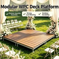 Système de revêtement de terrasse modulaire en WPC à hauteur réglable, terrasse extérieure antidérapante résistante aux intempéries pour cour, terrasse, villa