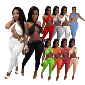 2023 nouveauté vêtements pour femmes mode couleur unie LOGO personnalisé haut court pantalon décontracté été costume femmes deux pièces ensemble - Product Image 1
