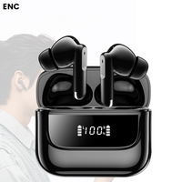 Écouteurs sans fil TWS avec réduction de bruit ENC, son stéréo HiFi 13 mm, faible latence, affichage numérique, IPX5, écouteurs intra-auriculaires sportifs