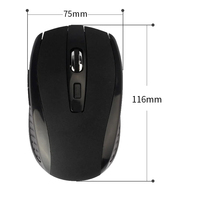 Mouse Optik Nirkabel dengan Koneksi 2.4 GHz, DPI yang Dapat Disesuaikan, Penerima USB, Desain Ergonomis untuk Laptop, Desktop, dan Penggunaan di Rumah