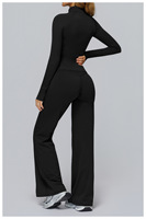 Veste de yoga pour femme en Spandex/Nylon brossé, manches longues, poche zippée, ajustée, extensible dans quatre sens, sans coutures, anti-transpiration, recyclable