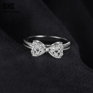 De bướm Zirconia Vòng tốt sterling bạc bướm Knot CZ Vòng phụ nữ 925 Sterling Silver bướm Knot Nhẫn - Product Image 3