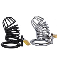 Cage de chasteté masculine en métal en forme de serpent, dispositif de verrouillage du pénis, dispositif d'abstinence avec deux clés de déverrouillage, jouet intime de contrainte pour adultes