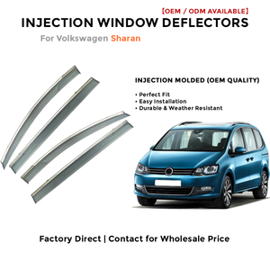 Injection Window Visors Rain Guards for Volkswagen Sharan | Side Window Deflectors Custom Fit Auto Accessories - Product Image 2