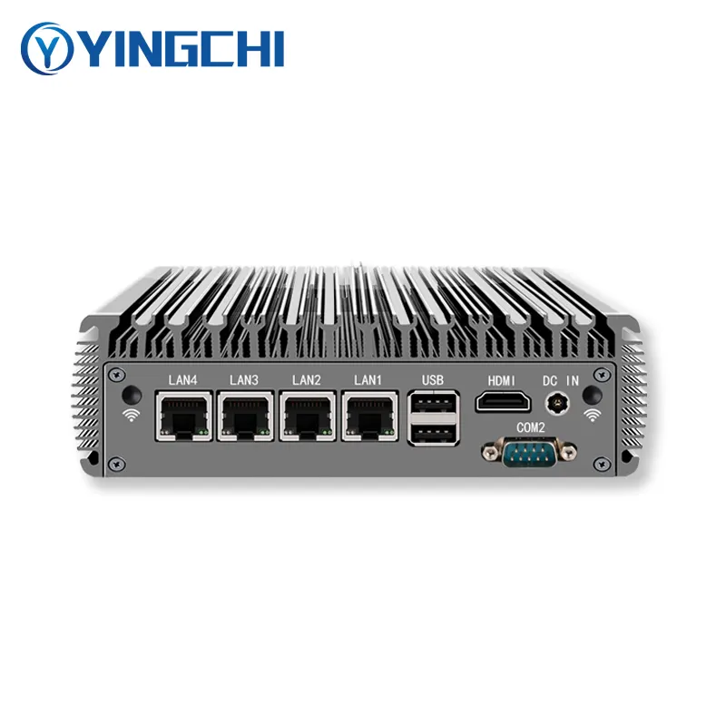 Yingchi Soft-Router Industrial Mini-PC J4125 4x 2.5G LAN DDR4 Quad-Core-Prozessor lüfterloses Hardware-Firewall-Netzwerk