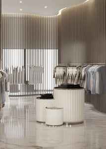 ชั้นวางของสแตนเลสสำหรับแสดงเสื้อผ้าแฟชั่นทันสมัยออกแบบได้ตามต้องการสำหรับตกแต่งร้านเสื้อผ้า - Product Image 6