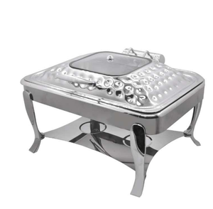 Plato de frotamiento de acero inoxidable de lujo en cobre y calentador de alimentos de oro rosa para hoteles y restaurantes - Product Image 5