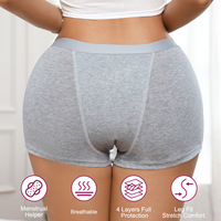 Sous-vêtement menstruel femme taille moyenne grande taille période post-partum pantalon en coton sport Yoga Boxer pantalon de sécurité pour femme