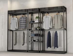 YIHE 블랙 다기능 의류 랙 의류 소매 의류 선반 의류 디스플레이 랙 의류 가구 코트 스탠드 - Product Image 5