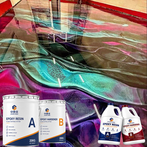 Kit de peinture époxy métallique pour sols, application facile, 100 % solides, revêtement de sol en résine autolissant pour projets de bricolage à domicile - Product Image 1