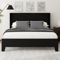 Lit plateforme à panneaux souples avec tête de lit haute pour meubles de chambre d'appartement et projets de design d'intérieur raffinés