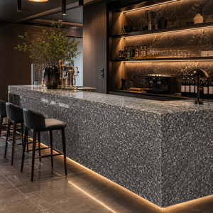 Modern Gray <b>White</b> Granite G612V Countertop Slab Polished Speckled Vanity Top Kitchen Island with Graphic Design for Hotel - Product Image 4