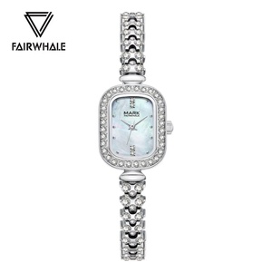 Reloj de Cuarzo para Mujer Mark Fairwhale FW-3010, Diseño Rectangular de Lujo, Correa de Acero Inoxidable con Cristales, Regalo Creativo Informal - Product Image 2