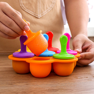 Forma de Silicone Ecológica sem BPA com 7 Cavidades para Picolés e Sorvetes, Fácil de Desenformar, com Palitos de Sorvete - Product Image 3