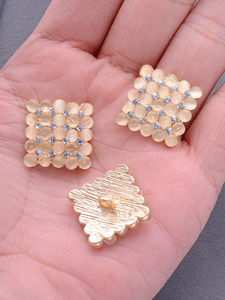 Rose Gold Rhinestone Kẽm Hợp Kim Kim Loại Shank Nút Của Phụ Nữ Wedding Dress Phụ Kiện Vàng Món Quà Đảng Engagement Jewelry - Product Image 5