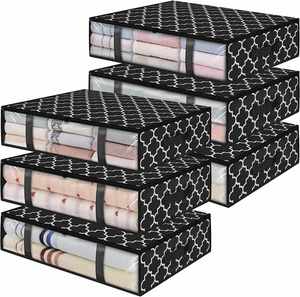 Cross-border Square Carved Clothing Organizer <b>Collapsible</b> Transparent Eco-Friendly PVC 3-6L Capacity American Style Flat <b>Storage</b> - Product Image 1