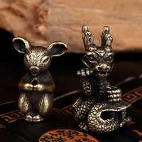 YS Mini Patung Hewan Zodiak Cina dari Kuningan, Dekorasi Ornamen, Tempat Dupa, Hiasan Meja Kantor Rumah, Hadiah Lucu