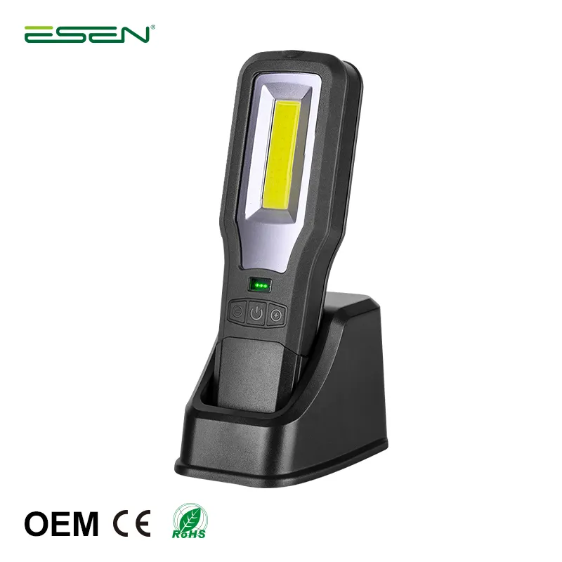 500lm Magnetic Rechargeable Waterproof Handheld type C COB LED Work Light with charging base