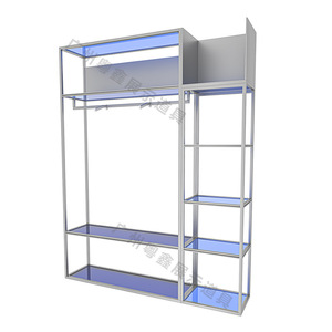 Étagère de présentation en acier inoxydable Yuexin, double face, sur mesure pour supermarchés et centres commerciaux, avec panneaux en verre acrylique. - Product Image 1