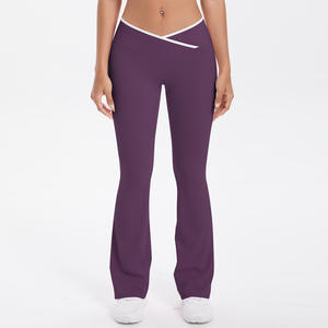 <span class=keywords><strong>Leggins</strong></span> personalizados femeninos mallas de cintura baja añadir logotipo V <span class=keywords><strong>Leggins</strong></span> Para Mujer Push up <span class=keywords><strong>maternidad</strong></span> Leggings mujeres acampanados Fitness Pantalones - Product Image 2