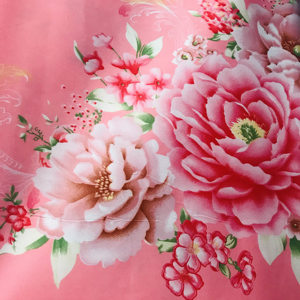 Tessuto in microfibra con stampa dispersa 100% poliestere rosa con motivo floreale <span class=keywords><strong>grande</strong></span> personalizzato di alta qualità per lenzuolo - Product Image 2