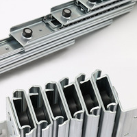 Glissière télescopique en aluminium pour égaliseur de table, à extension complète, robuste, avec roulettes silencieuses, pour bureau, comptoir de cuisine, couleur argent