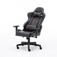 Silla de Computadora Estilo Racing con Respaldo Alto, Reposabrazos Ajustables y Soporte Lumbar Ergonómico, Silla para Juegos Negra
