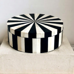 Monochrome Resin Craft Inlay MDF Storage Box Geometric Black White Organizer for Desktop Display Gift Packaging and Decor - Product Image 1