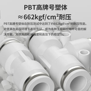 Raccord rapide pneumatique en T PE4/6/8/10/12/14/16 en plastique pour tuyaux d'air, connecteur rapide pour applications de tuyauterie de machines - Product Image 5