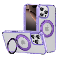 Coque de protection antichoc et anti-chute en TPU translucide magnétique avec béquille rotative à 360° et protection anti-rayures