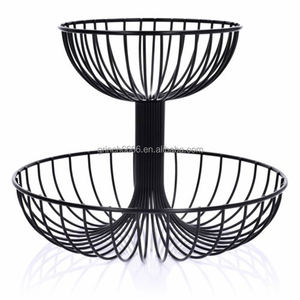 Cucina organizzatore in metallo rete metallica cesto portaoggetti per frutta cesto per frutta in metallo filo metallico in ferro portaoggetti neri rack frutta bask - Product Image 2